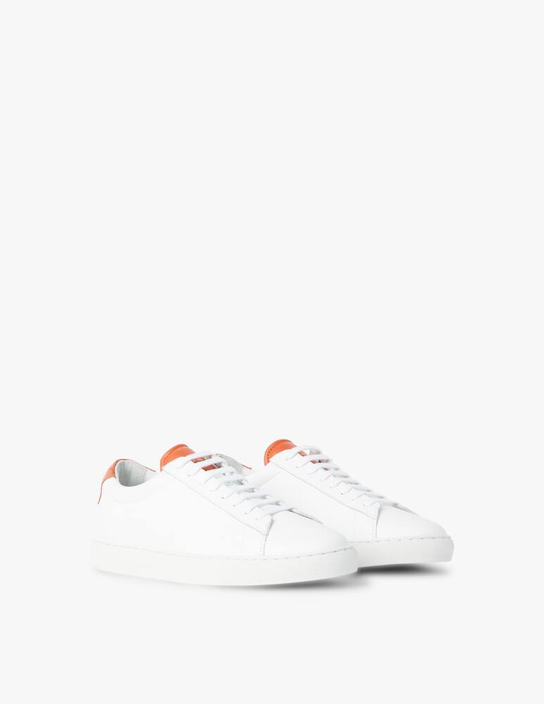 Zespa Nappa leather contrasting heel low sneakers - orange - picture 2 Zespa Nappa leather contrasting heel low sneakers - orange - picture 2