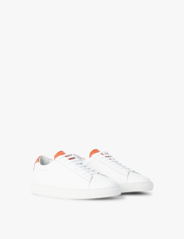 rinascente Zespa Nappa leather contrasting heel low sneakers - orange