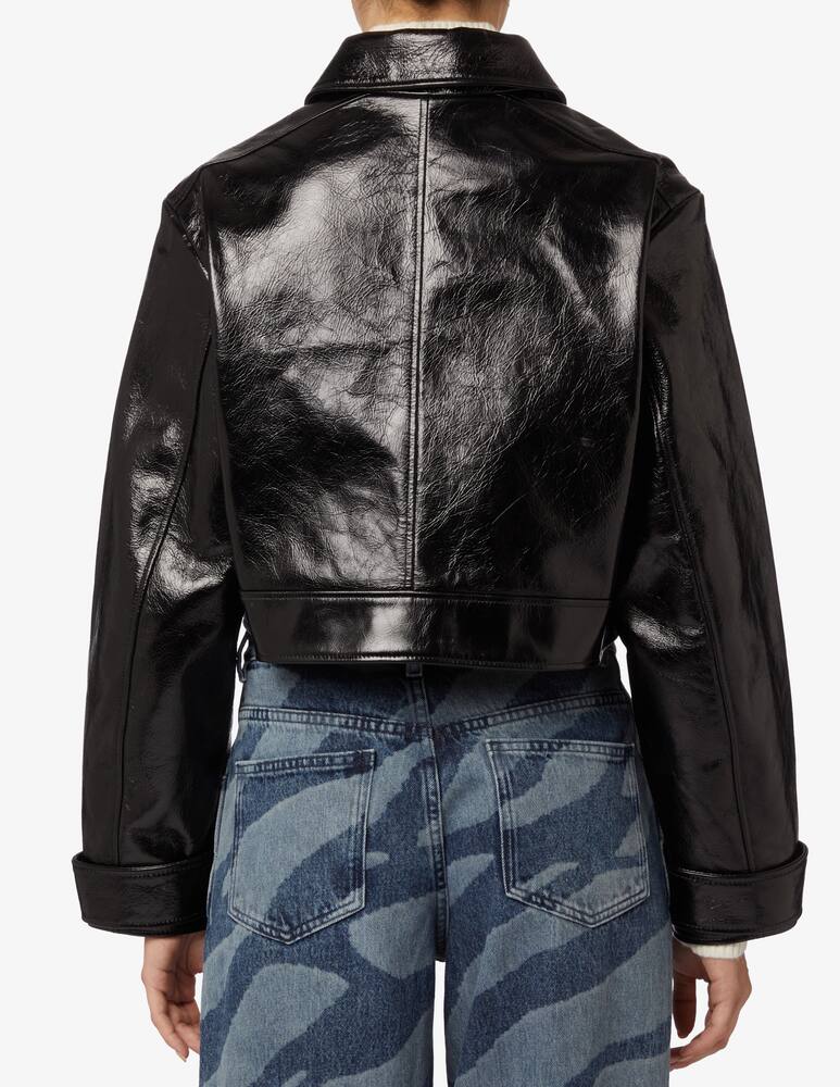 rinascente Minuit Giacca in pelle pesante boxy - Nero