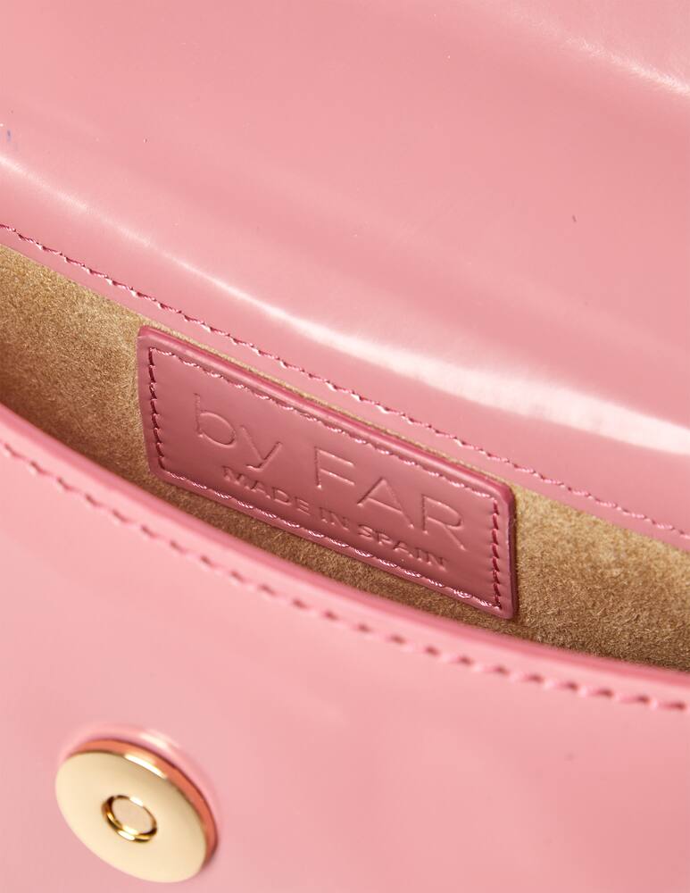 rinascente By Far Mini Pink Semi Patent Leather Handbag