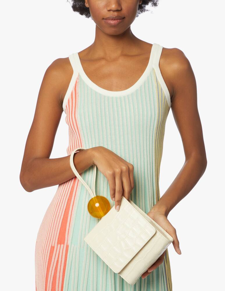 rinascente By Far Ball Cream Croco Pelle Goffrata Borsa a Mano