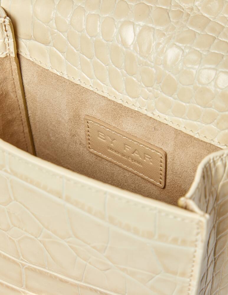 rinascente By Far Ball Cream Croco Pelle Goffrata Borsa a Mano