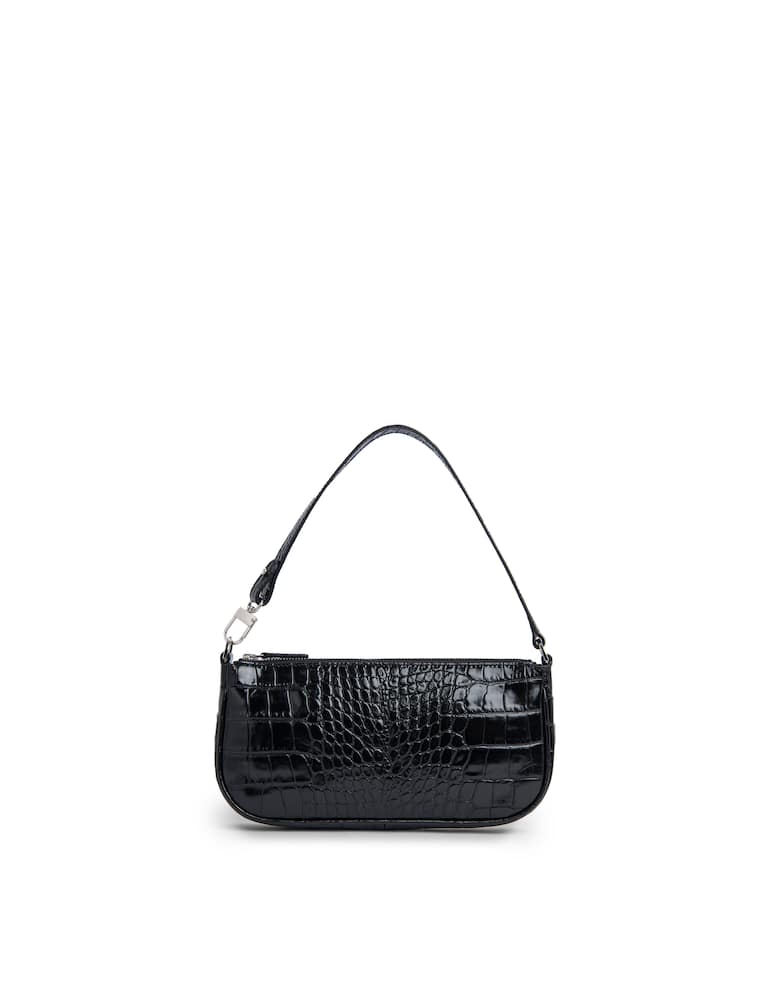 rinascente By Far Rachel Black Croco Borsa in Pelle Stampata