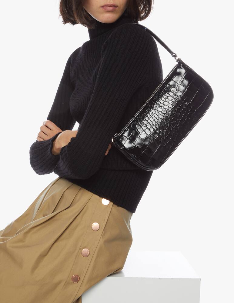 rinascente By Far Rachel Black Croco Borsa in Pelle Stampata