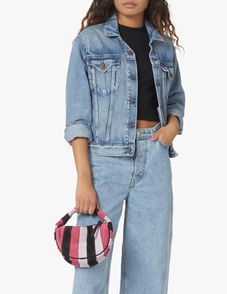 rinascente By Far Borsa a mano in pelle verniciata Baby Cush - rosa