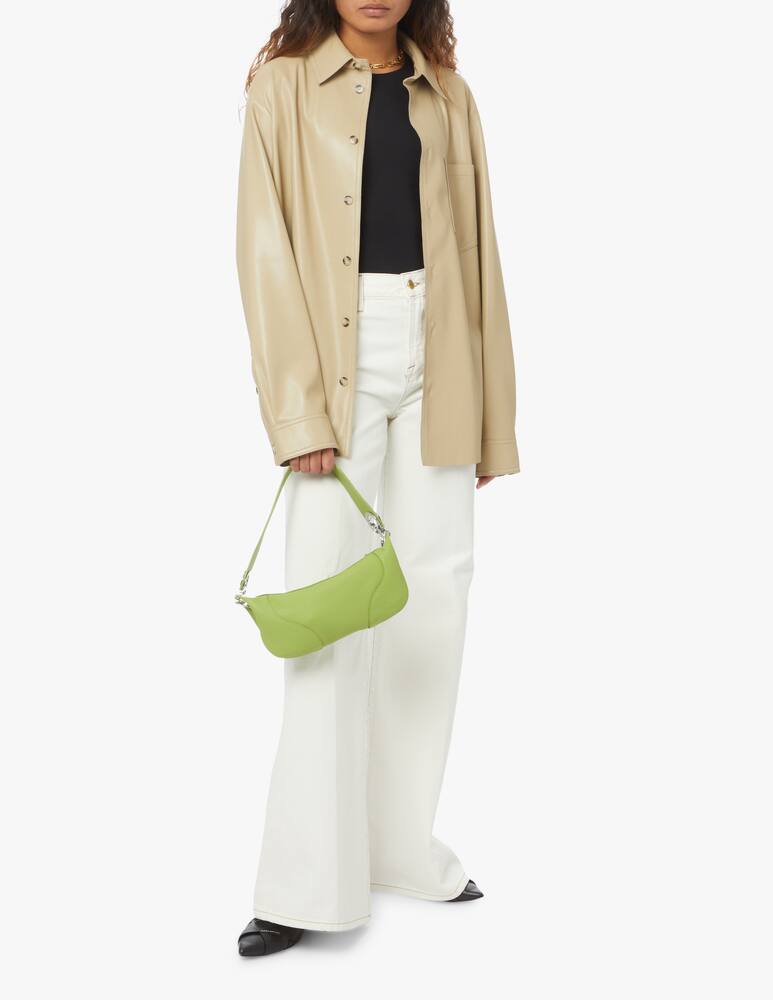 rinascente By Far Amira grained leather mini bag - green