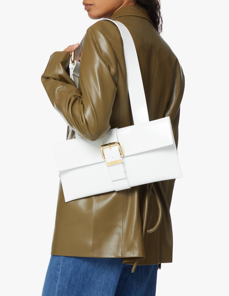 rinascente By Far Bora a spalla in pelle verniciata Carol - bianco