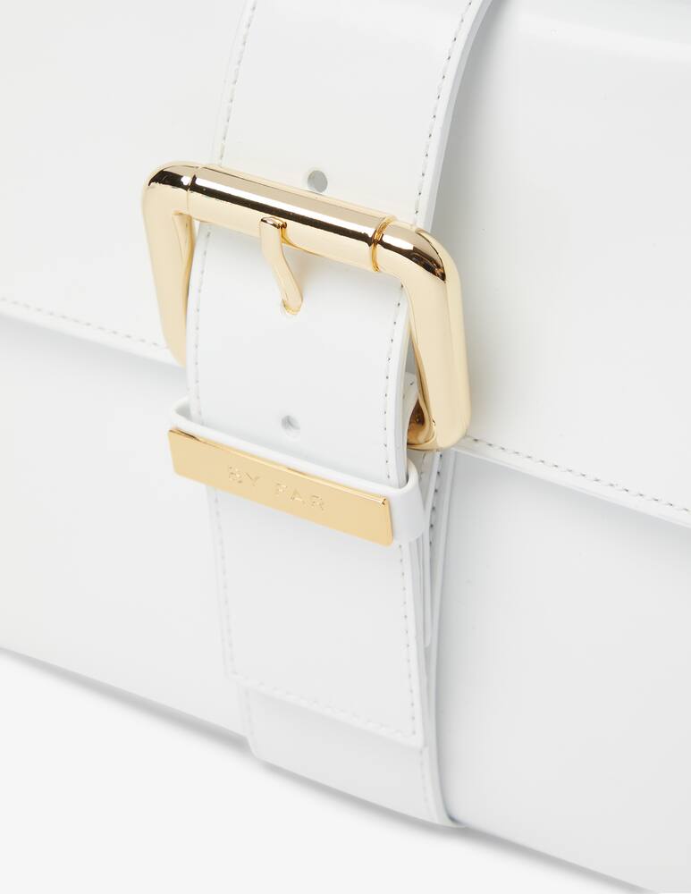 rinascente By Far Bora a spalla in pelle verniciata Carol - bianco