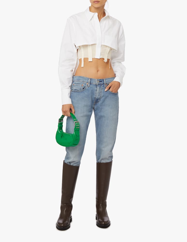 rinascente By Far Soho mini patent leather bag - Green