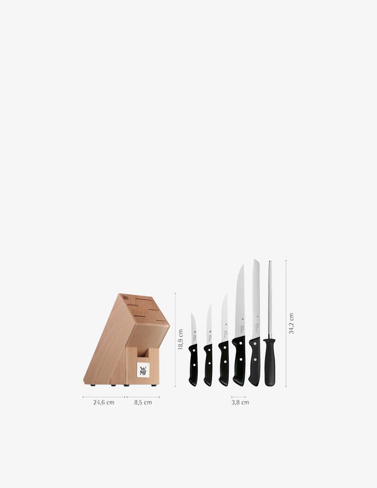 rinascente WMF Classic Line Black wooden knife block