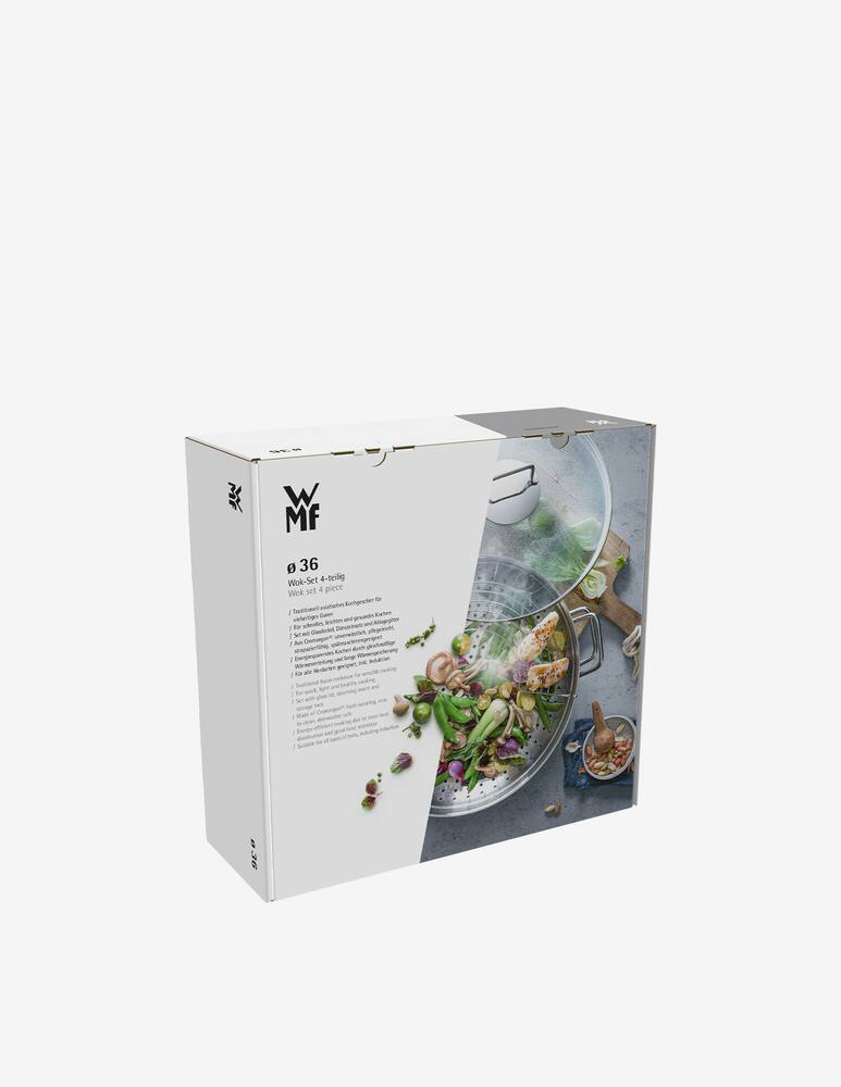 rinascente WMF Macao Wok With Steam Insert And Grill - Grey