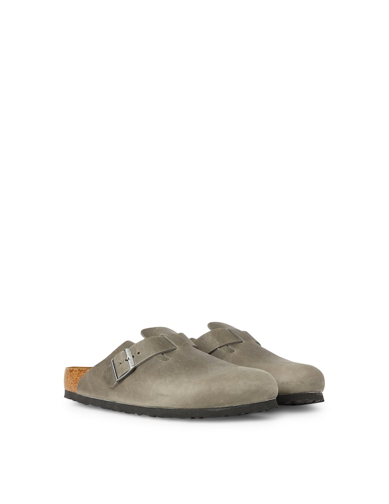 rinascente Birkenstock Boston in pelle - grigio