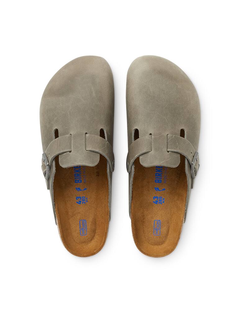 rinascente Birkenstock Boston in pelle - grigio