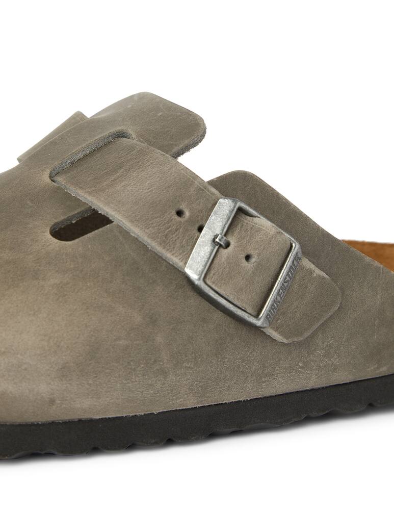 rinascente Birkenstock Boston in pelle - grigio