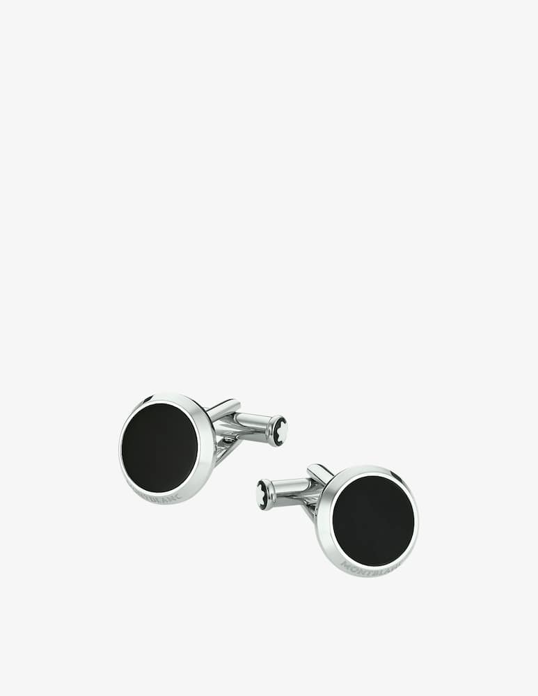 Montblanc Stainless steel black onyx cuff links - picture 1 Montblanc Stainless steel black onyx cuff links - picture 1