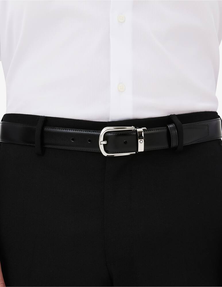 Montblanc Cintura reversibile in pelle nera e marrone 30 mm con fibbia a ferro di cavallo - immagine 2 Montblanc Cintura reversibile in pelle nera e marrone 30 mm con fibbia a ferro di cavallo - immagine 2