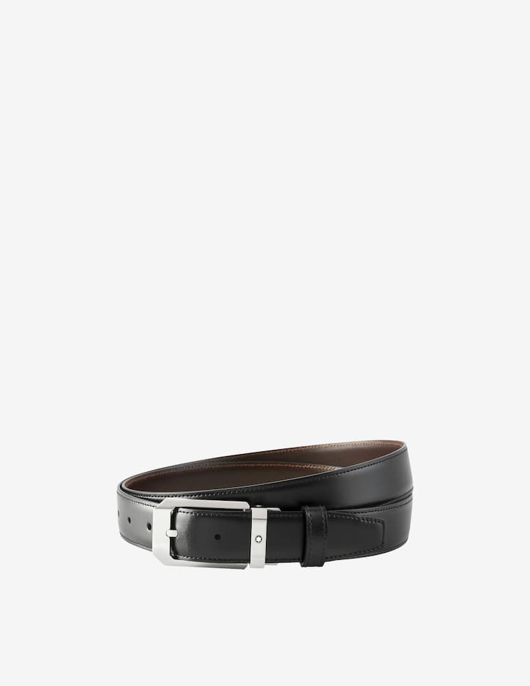 Montblanc Cintura reversibile in pelle nera e marrone 30mm - immagine 1 Montblanc Cintura reversibile in pelle nera e marrone 30mm - immagine 1