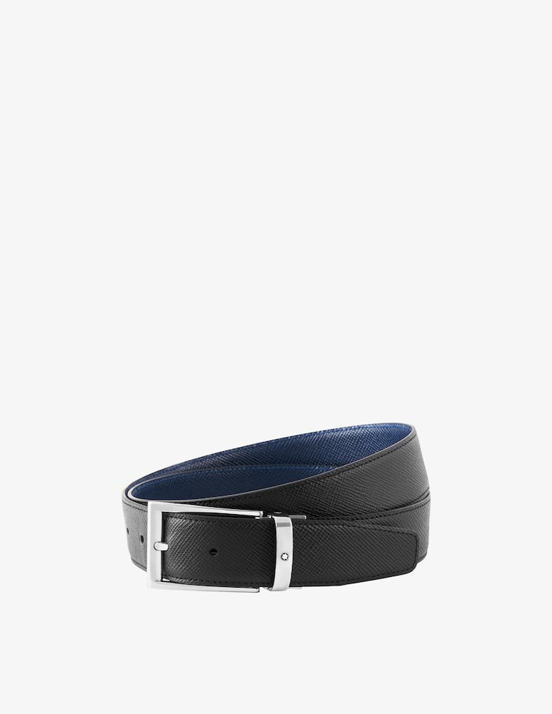 Montblanc Cintura reversibile in pelle nera e blu 35mm - immagine 1 Montblanc Cintura reversibile in pelle nera e blu 35mm - immagine 1