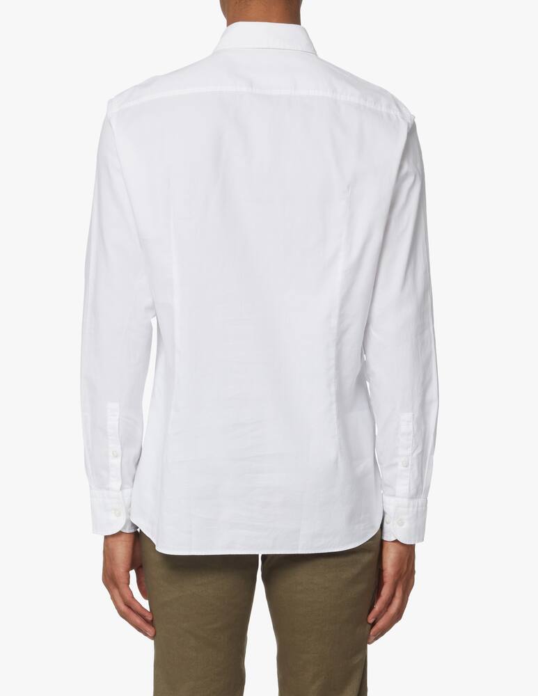 rinascente BOSS Contrast washed cotton slim shirt - white