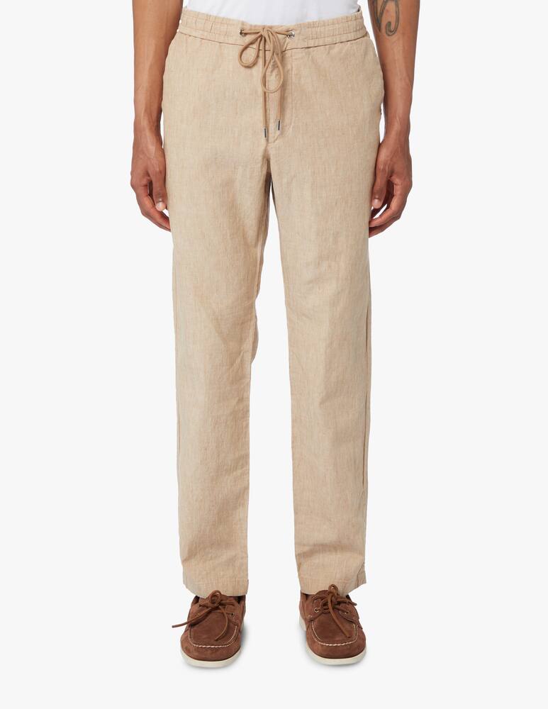 rinascente BOSS Yarn dyed linen coulisse pant - brown