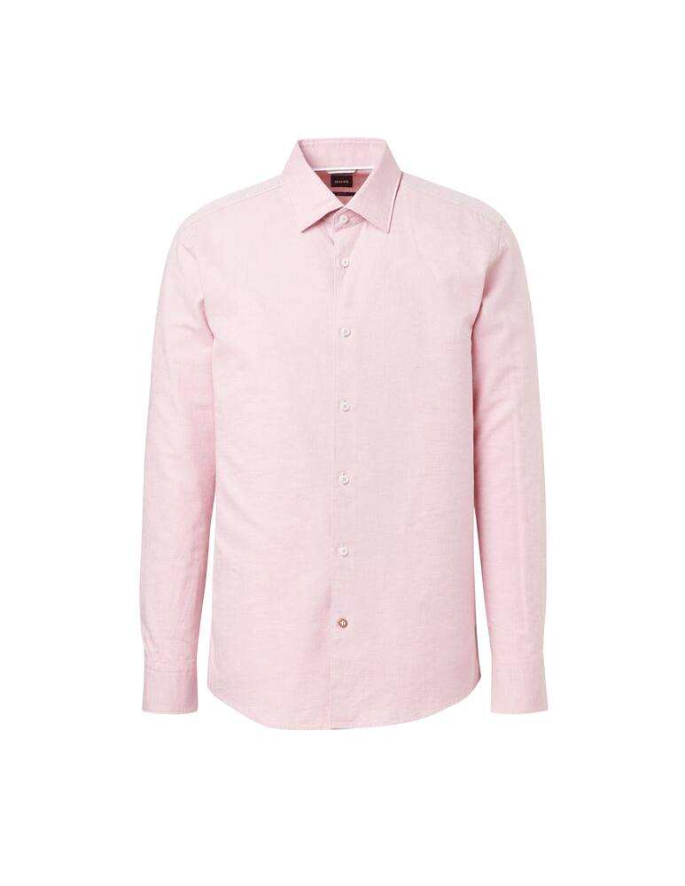 rinascente BOSS Cotton linen patterned slim shirt - multi