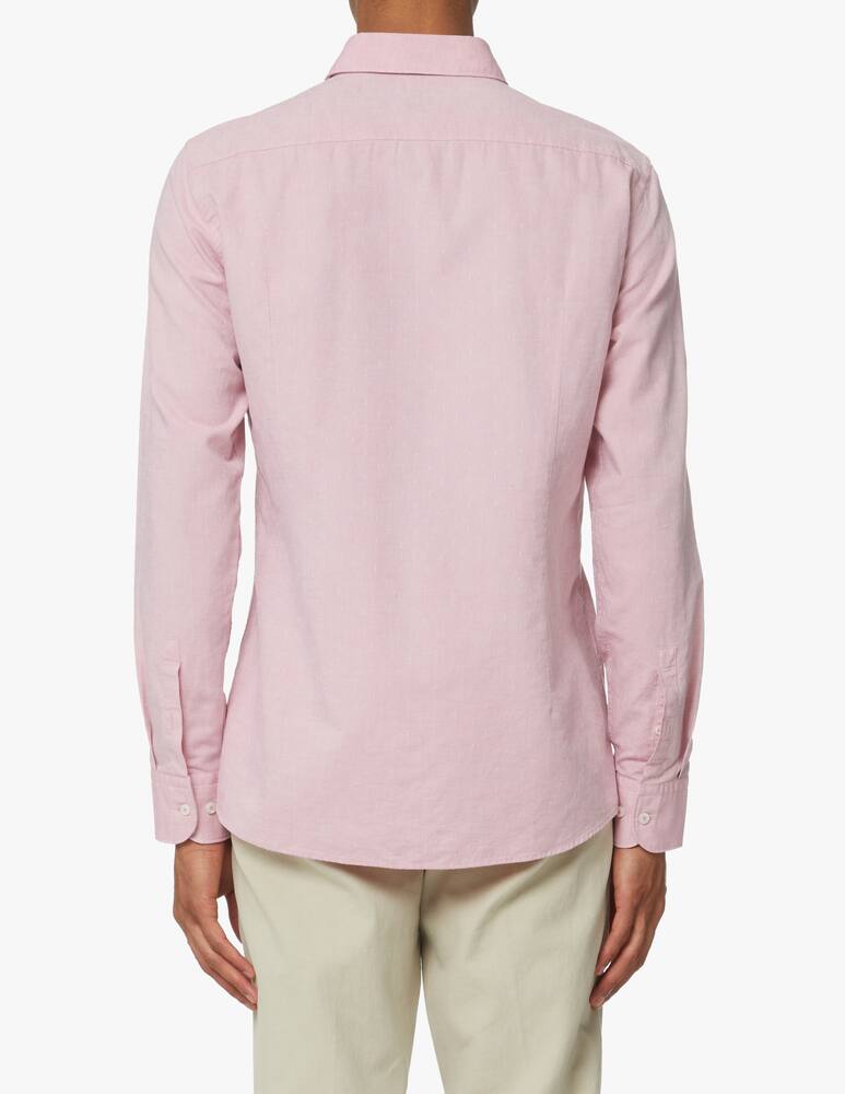 rinascente BOSS Cotton linen patterned slim shirt - multi