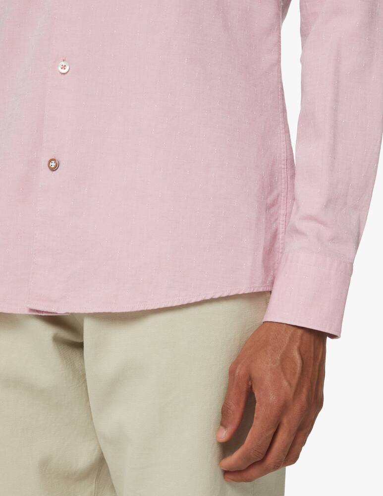 rinascente BOSS Cotton linen patterned slim shirt - multi