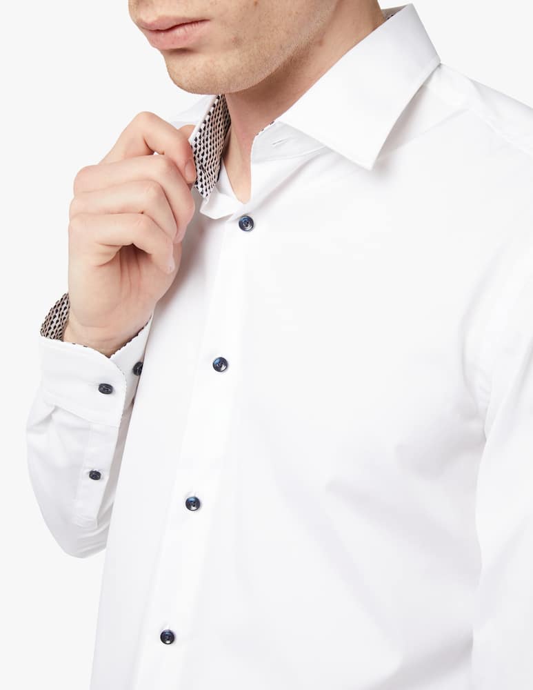 rinascente BOSS Contrast slim kent shirt - white