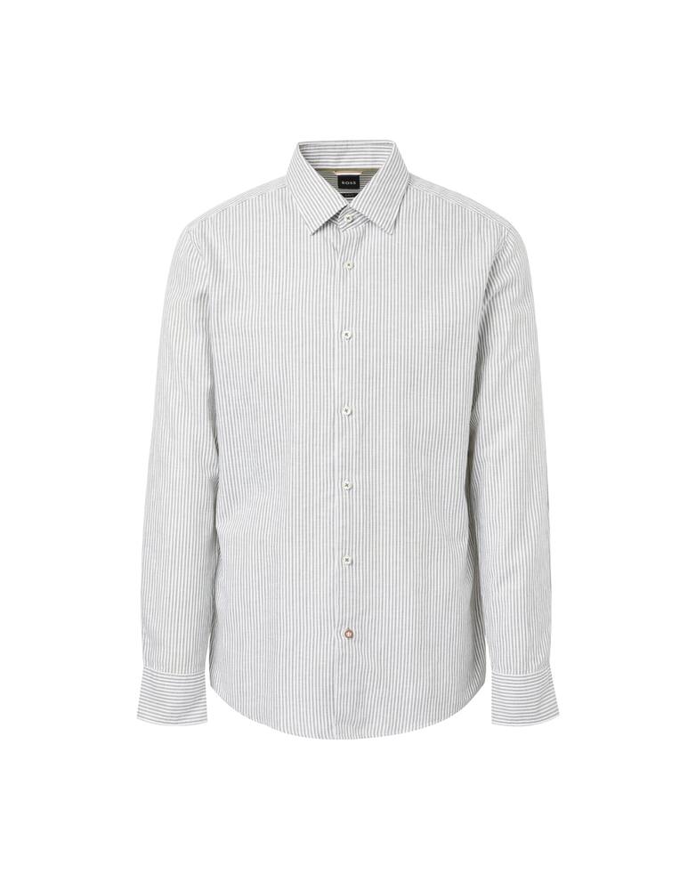 rinascente BOSS Cotton linen striped regular shirt - multi