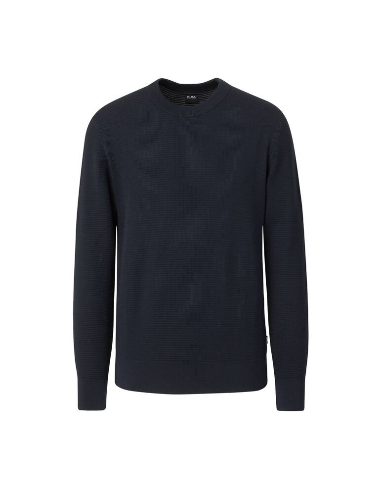 rinascente BOSS Grain rice cotton sweater - blue