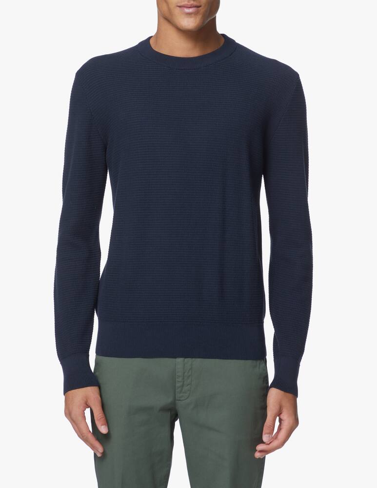 rinascente BOSS Grain rice cotton sweater - blue