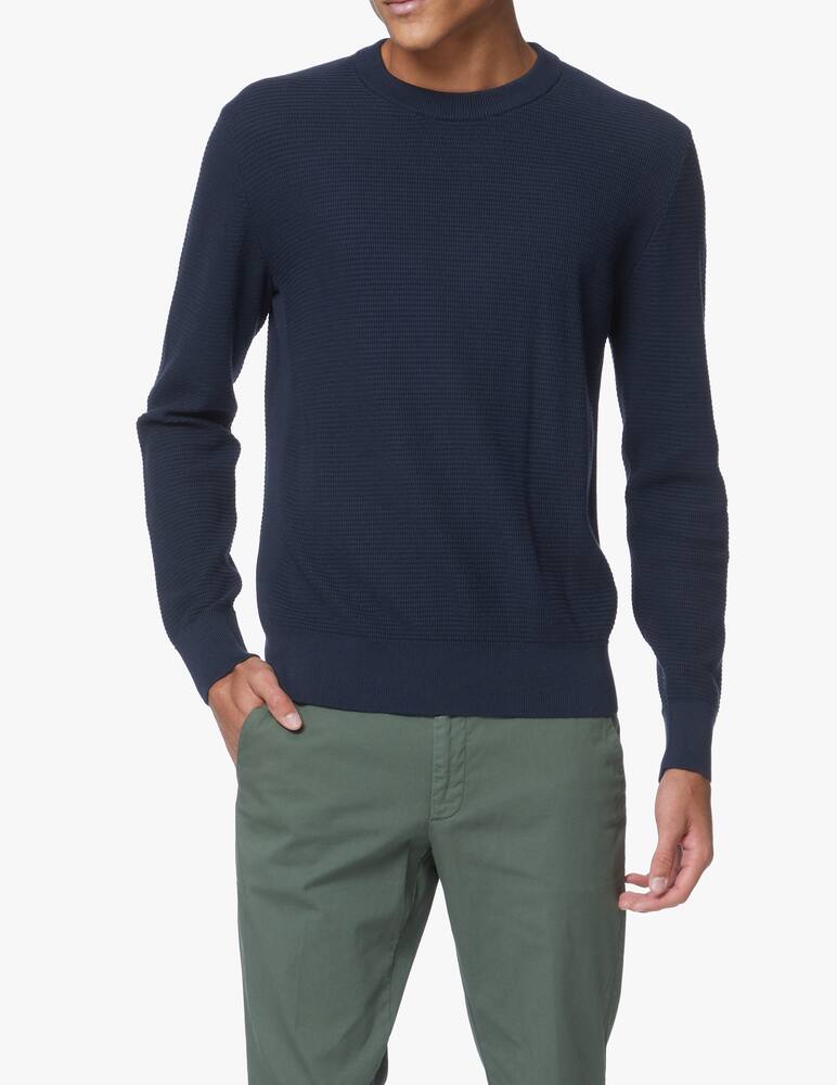 rinascente BOSS Grain rice cotton sweater - blue