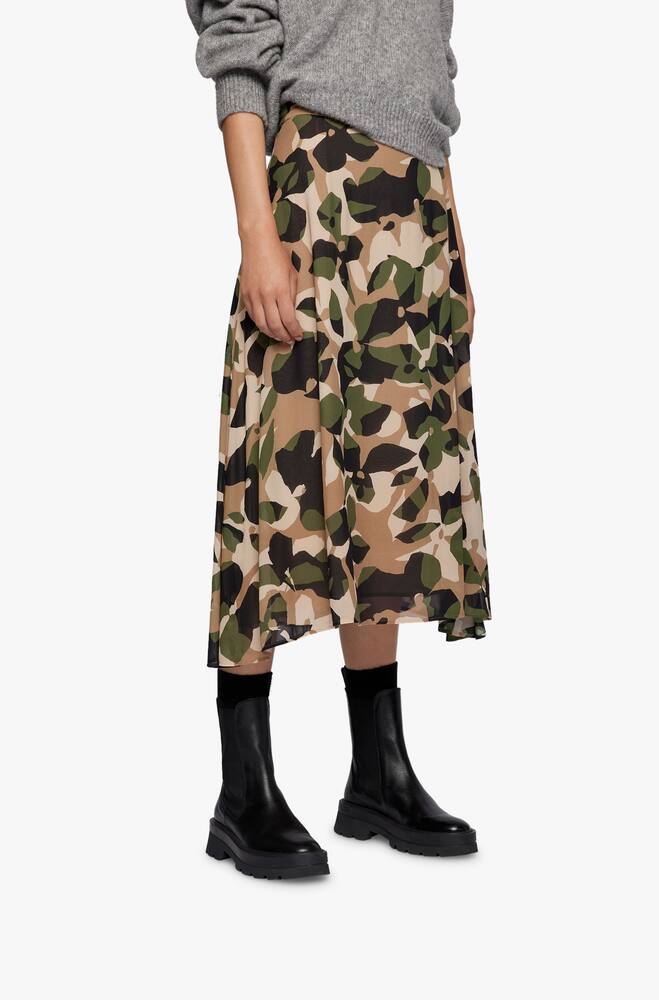 rinascente BOSS Silk skirt with asymmetrical hem and graphic print