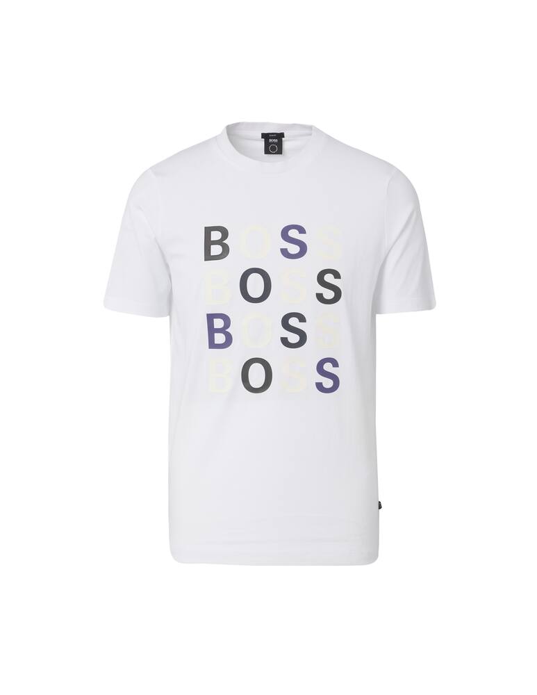 rinascente BOSS Maglietta manica corta slim logo ripetuto - bianco