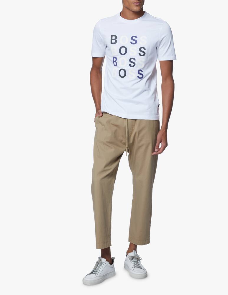 rinascente BOSS Maglietta manica corta slim logo ripetuto - bianco