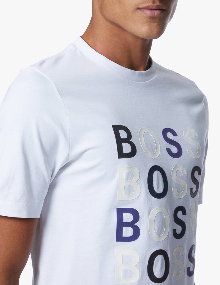 rinascente BOSS Maglietta manica corta slim logo ripetuto - bianco