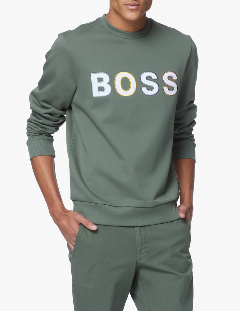 rinascente BOSS Felpa girocollo logo bold - verde