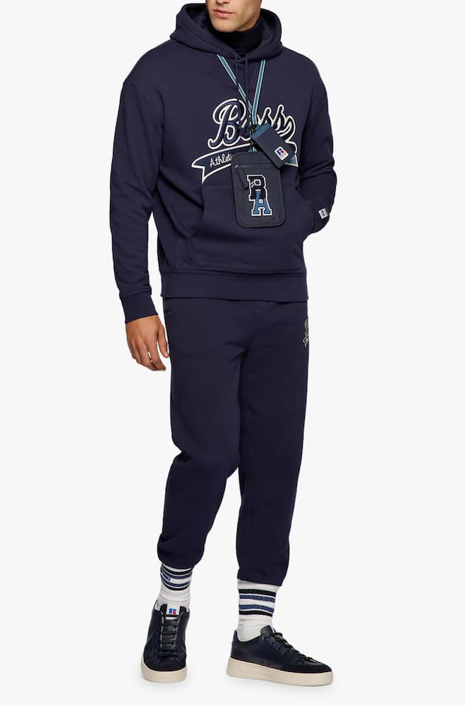 rinascente BOSS Safa russell athletic hoodie - blue