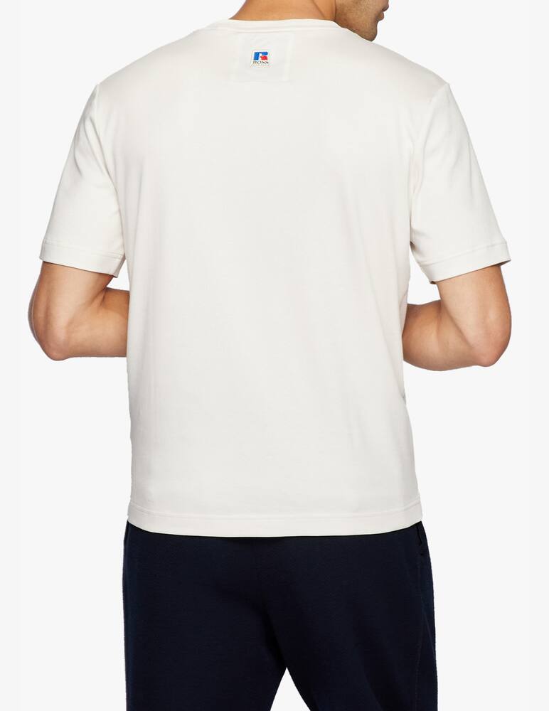 rinascente BOSS Maglietta girocollo con logo russell athletic - bianco