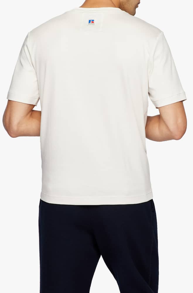 rinascente BOSS Maglietta girocollo con logo russell athletic - bianco