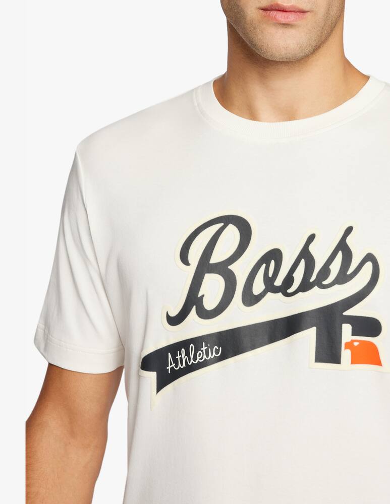 rinascente BOSS Maglietta girocollo con logo russell athletic - bianco