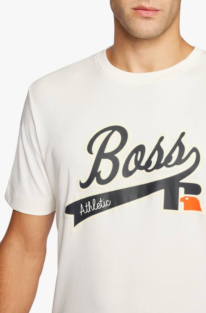 rinascente BOSS Maglietta girocollo con logo russell athletic - bianco