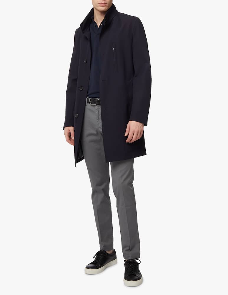 rinascente BOSS Stretch textile slim trench - blue