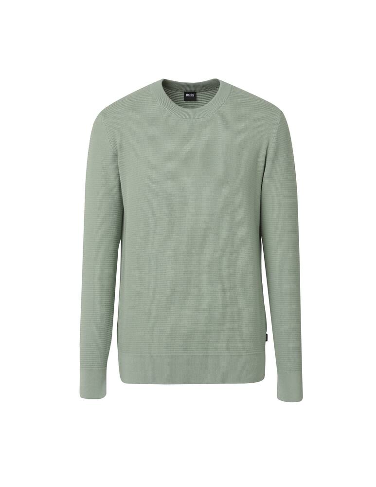 rinascente BOSS Maglia girocollo grana riso cotone - verde