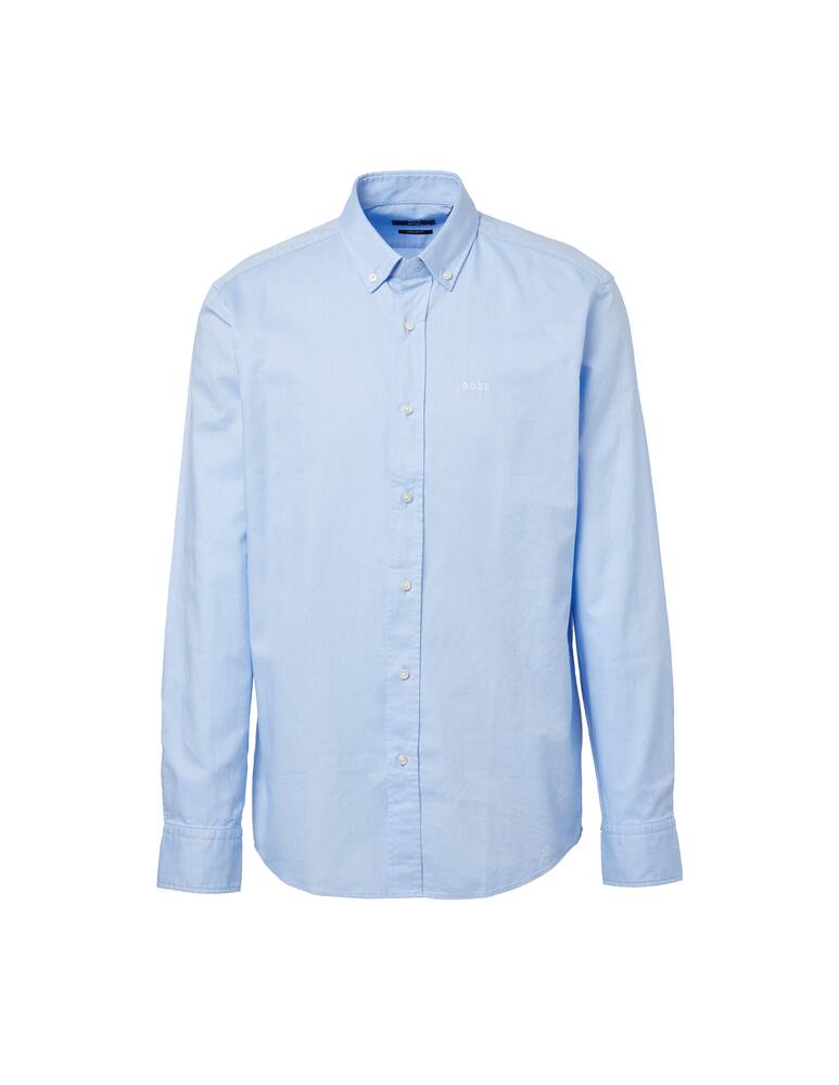 rinascente BOSS Washed cotton regular shirt - light blue