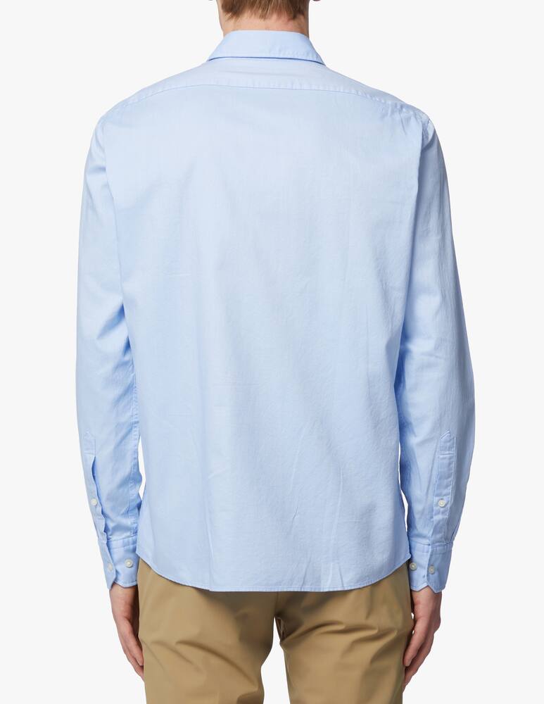 rinascente BOSS Washed cotton regular shirt - light blue