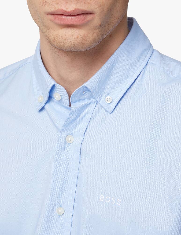 rinascente BOSS Washed cotton regular shirt - light blue