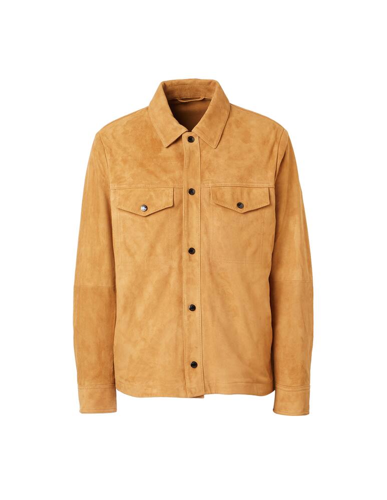 rinascente BOSS Chest pocket suede overshirt - brown