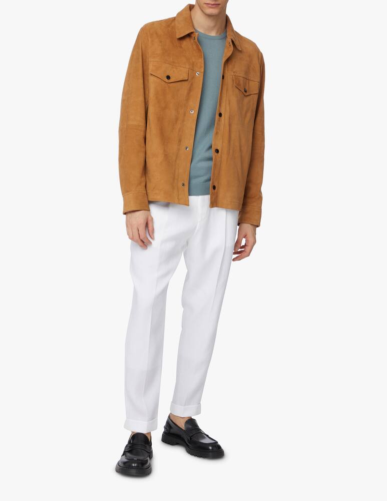 rinascente BOSS Chest pocket suede overshirt - brown