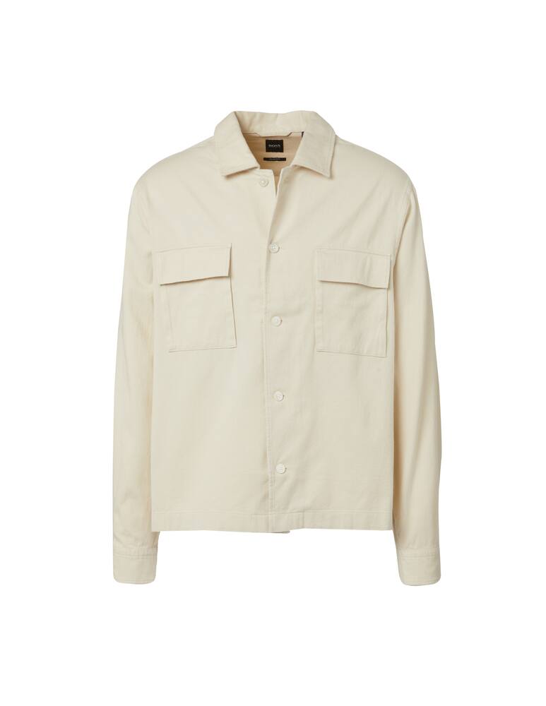 rinascente BOSS Relaxed twill pocket overshirt - white